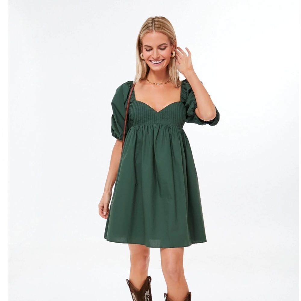 Hyacinth House Emerald Puff Sleeve Sasha Mini Dress